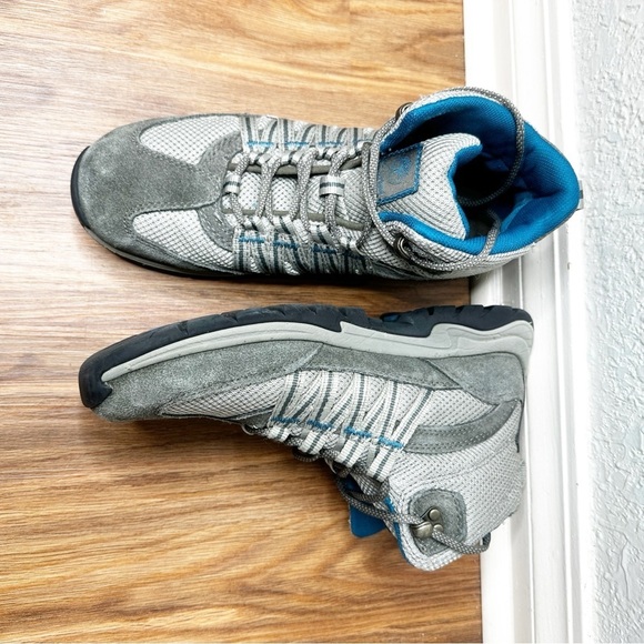 Timberland Women's Mt. Maddsen Mid Waterproof Hiking Boots sz 8.5 Gray/Blue - Picture 4 of 9